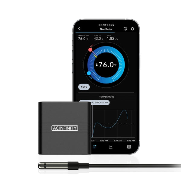 AC Infinity CLOUDCOM A1 Mini Smart Thermo - Hygrometer with 12 FT Sensor Probe - Indoor Farmer