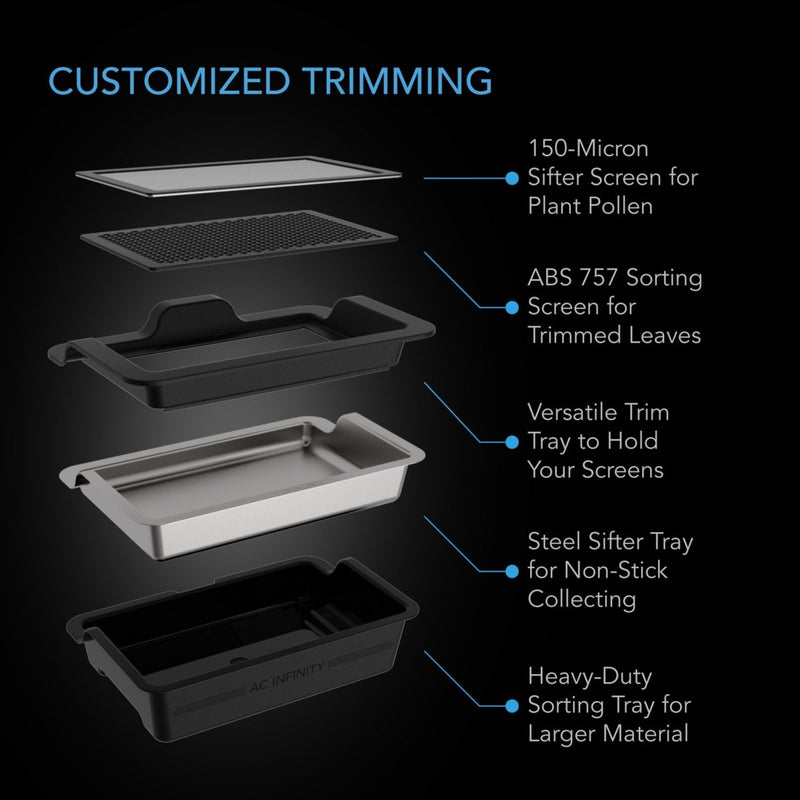 AC Infinity Large Trim Tray System, 3 - Tray & 2 - Screen Kit - Indoor Farmer