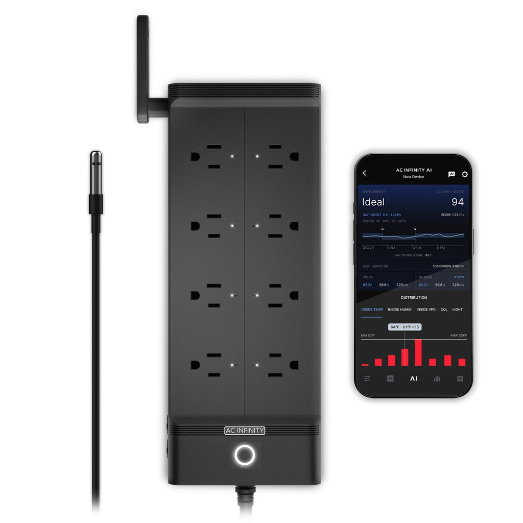 AC Infinity OUTLET AI+ Environment Controller – 8 Smart WiFi Outlets