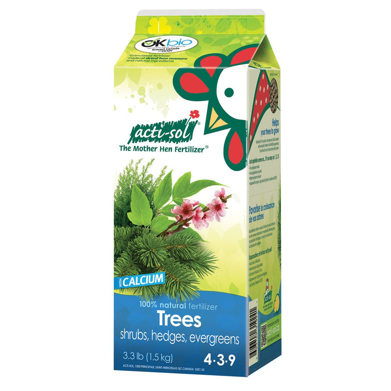 Acti - Sol Tree, Shrub, Hedge & Evergreen Organic Fertilizer (4 - 3 - 9) 1.5 kg - Indoor Farmer