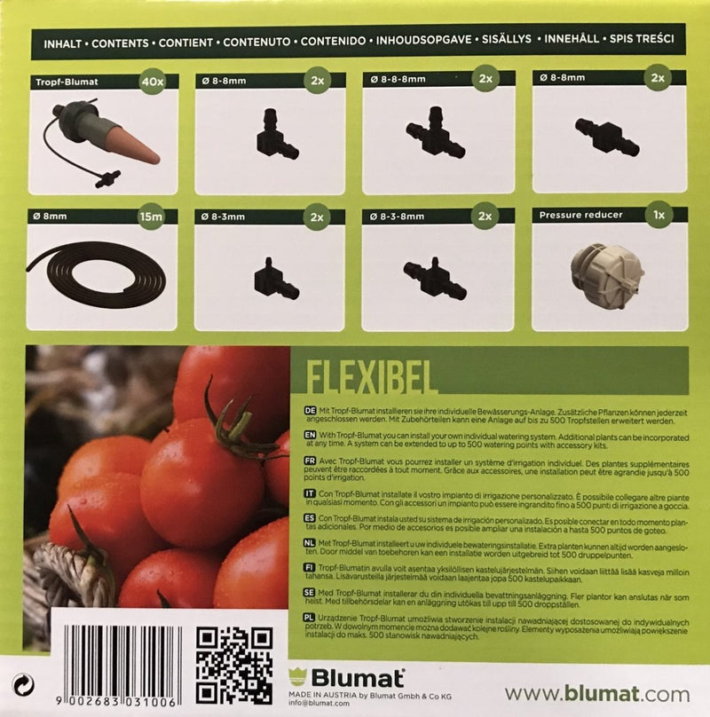 Blumat Deck & Planter Box Kit - 40 Sensor Set for Water Tap - Indoor Farmer