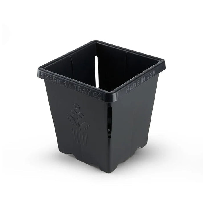 5 inch plastic planter Epic Gardening 5 Inch Cube Pot Black