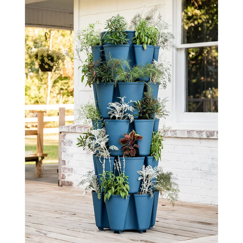 GreenStalk 5 Tier Original Vertical Planter - Basic Texture Peppercorn - Indoor Farmer