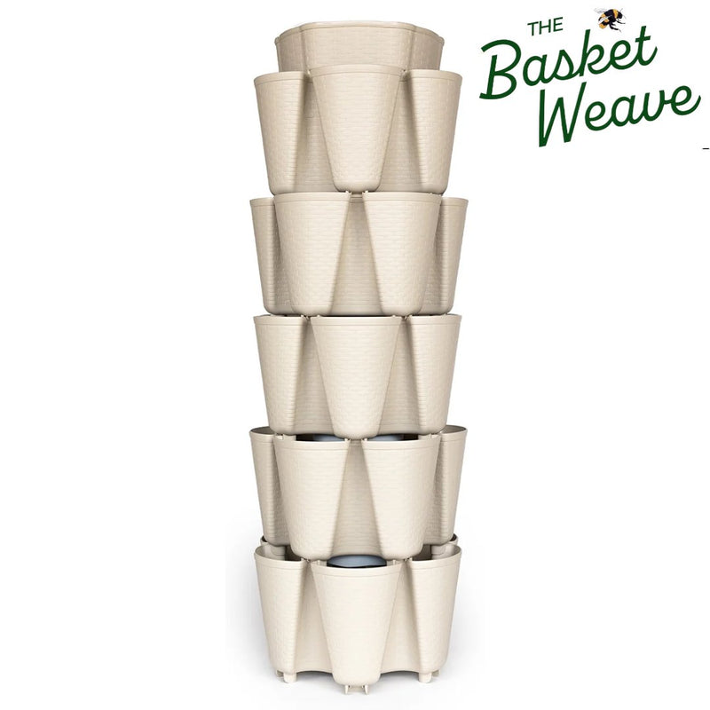 GreenStalk 5 Tier Original Vertical Planter - Basket Weave Texture - Indoor Farmer