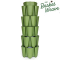 GreenStalk 5 Tier Original Vertical Planter - Basket Weave Texture Evergreen - Indoor Farmer