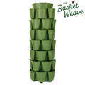 GreenStalk 7 Tier Leaf Vertical Planter - Basket Weave Texture Evergreen - Indoor Farmer