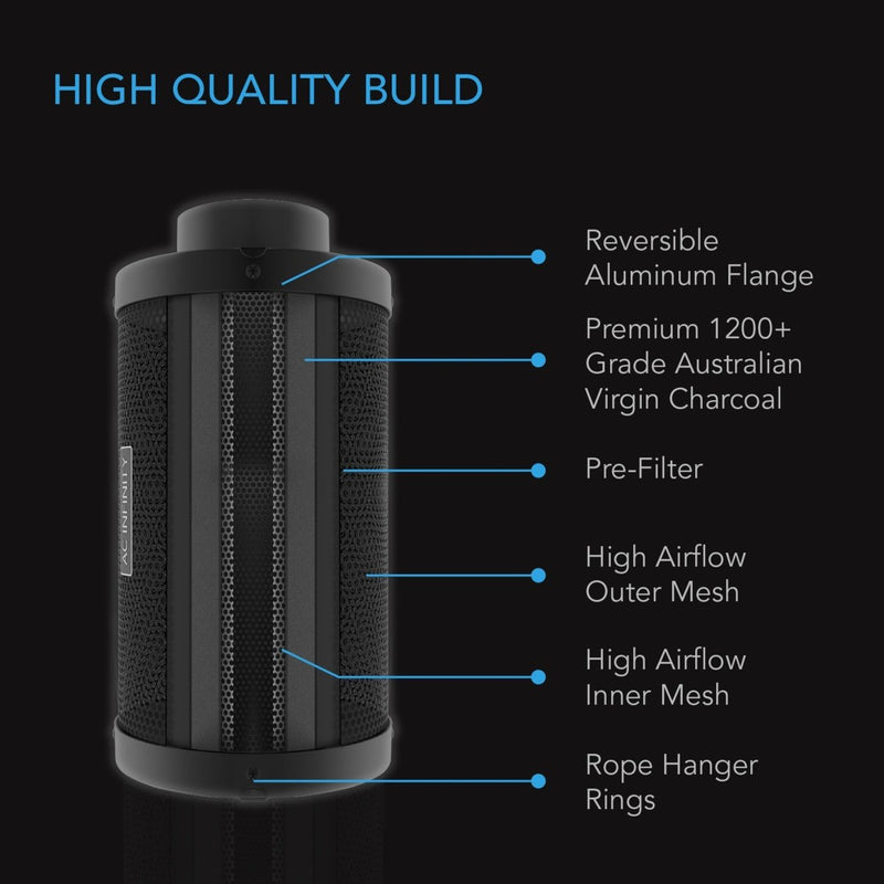 AC Infinity Australian Charcoal Carbon Filter XL - 6 INCH (520 CFM) - Indoor Farmer