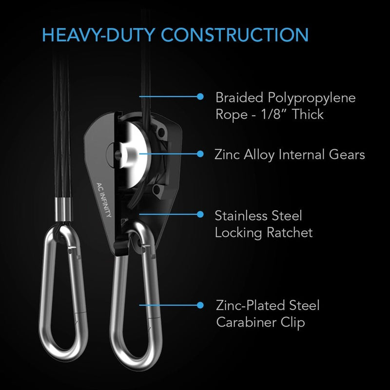 AC Infinity Heavy-Duty Adjustable Rope Clip Hanger