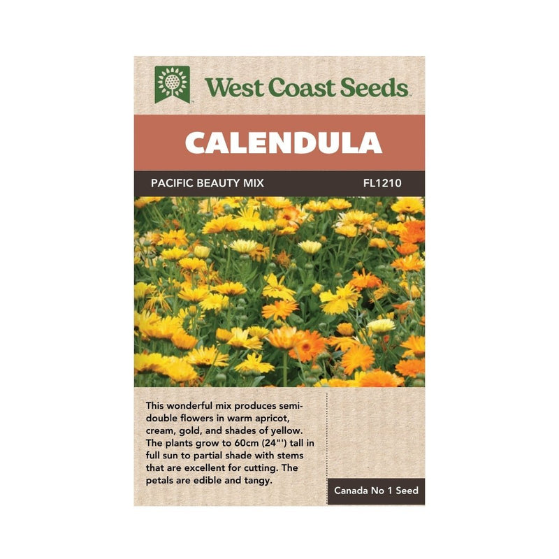 Flowers - Pacific Beauty Mix Calendula Seeds 1g (Approx. 150 seeds) - Indoor Farmer