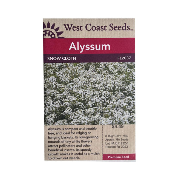 Flowers - Snow Cloth Alyssum Seeds 0.15g (Approx. 405 seeds) - Indoor Farmer