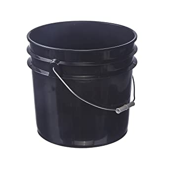 Food Safe / Heavy Duty Bucket w/Handle BLACK - Indoor Farmer
