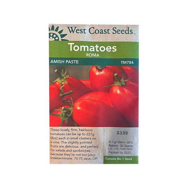 Tomatoes - Amish Paste Roma Tomato Seeds 0.1g (Approx. 39 seeds) - Indoor Farmer